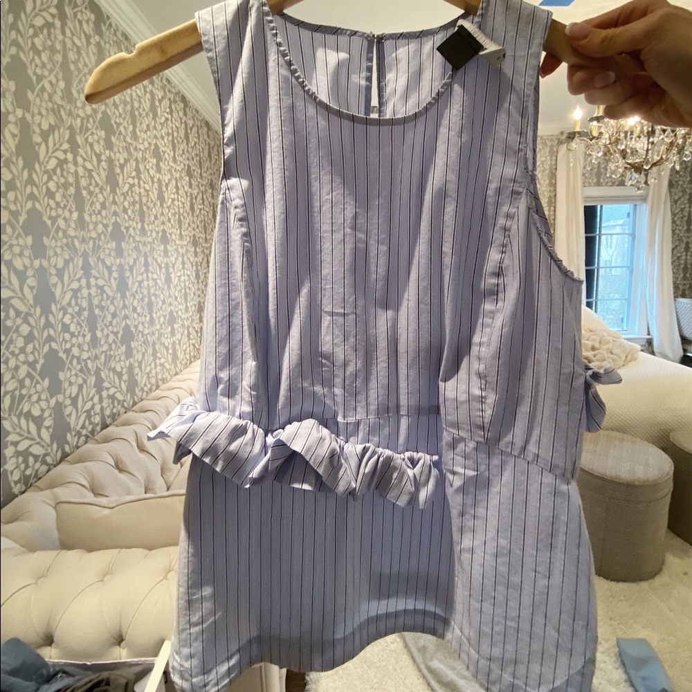 xs striped blue top